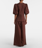 Adriana Degreas Cotton-blend wide-leg pants