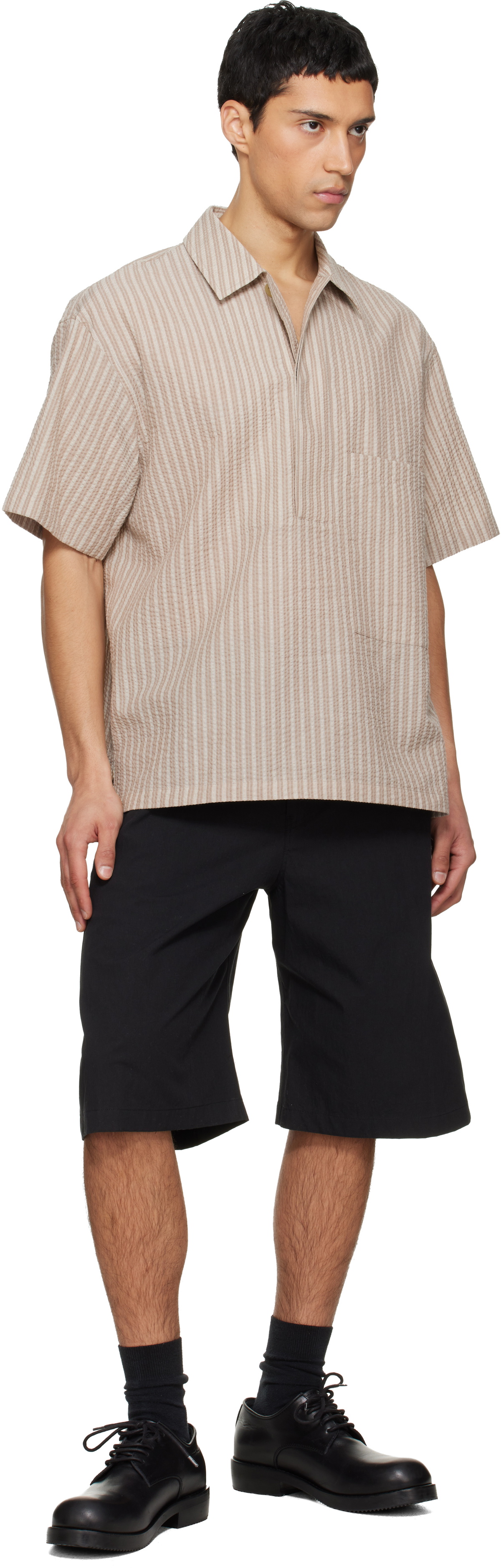 LE17SEPTEMBRE Beige Pullover Seersucker Shirt