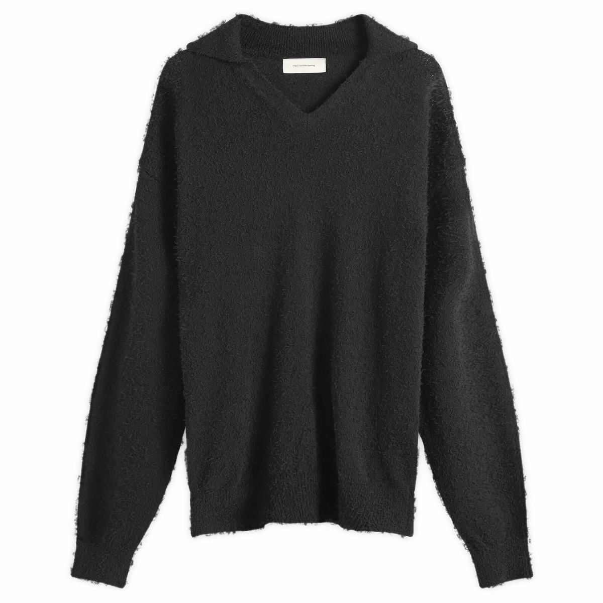 mfpen Men's Knit Polo Shirt in Black Snug
