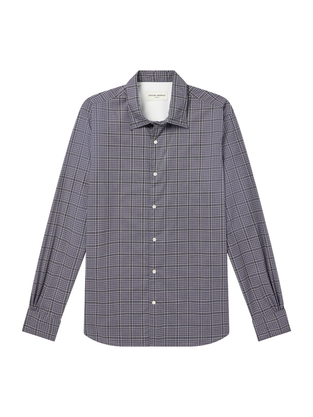 Photo: Officine Générale - Giacomo Checked Cotton Shirt - Gray