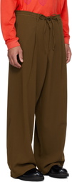Glass Cypress Brown Multipleated Trousers
