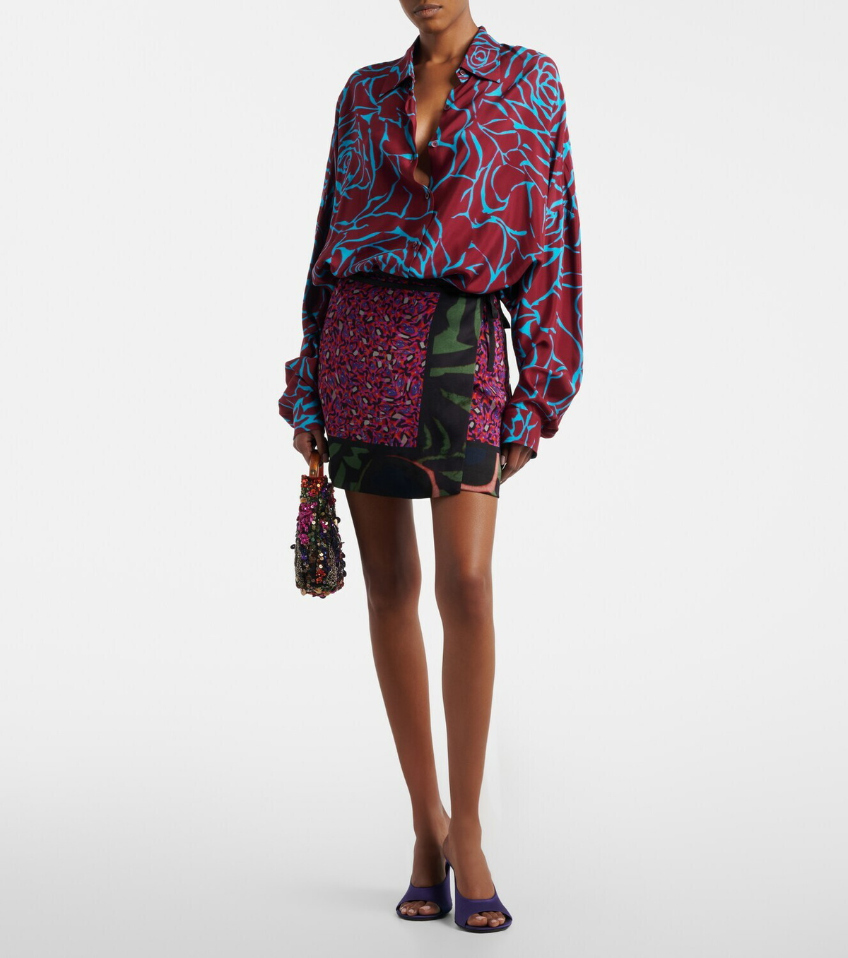 Dries Van Noten Gabrinas printed wrap miniskirt