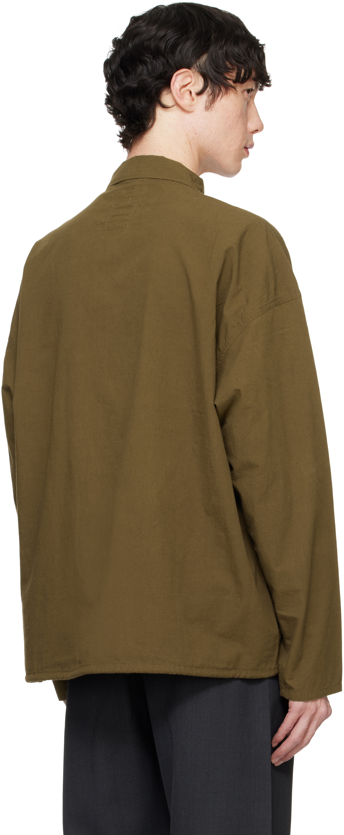 トップス nanamica Deck Shirt nanamica Brown Cotton Wool Deck Shirt Nanamica