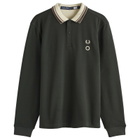 Fred Perry Men's x Craig Green Double Layer Long Sleeve Polo in Night Green