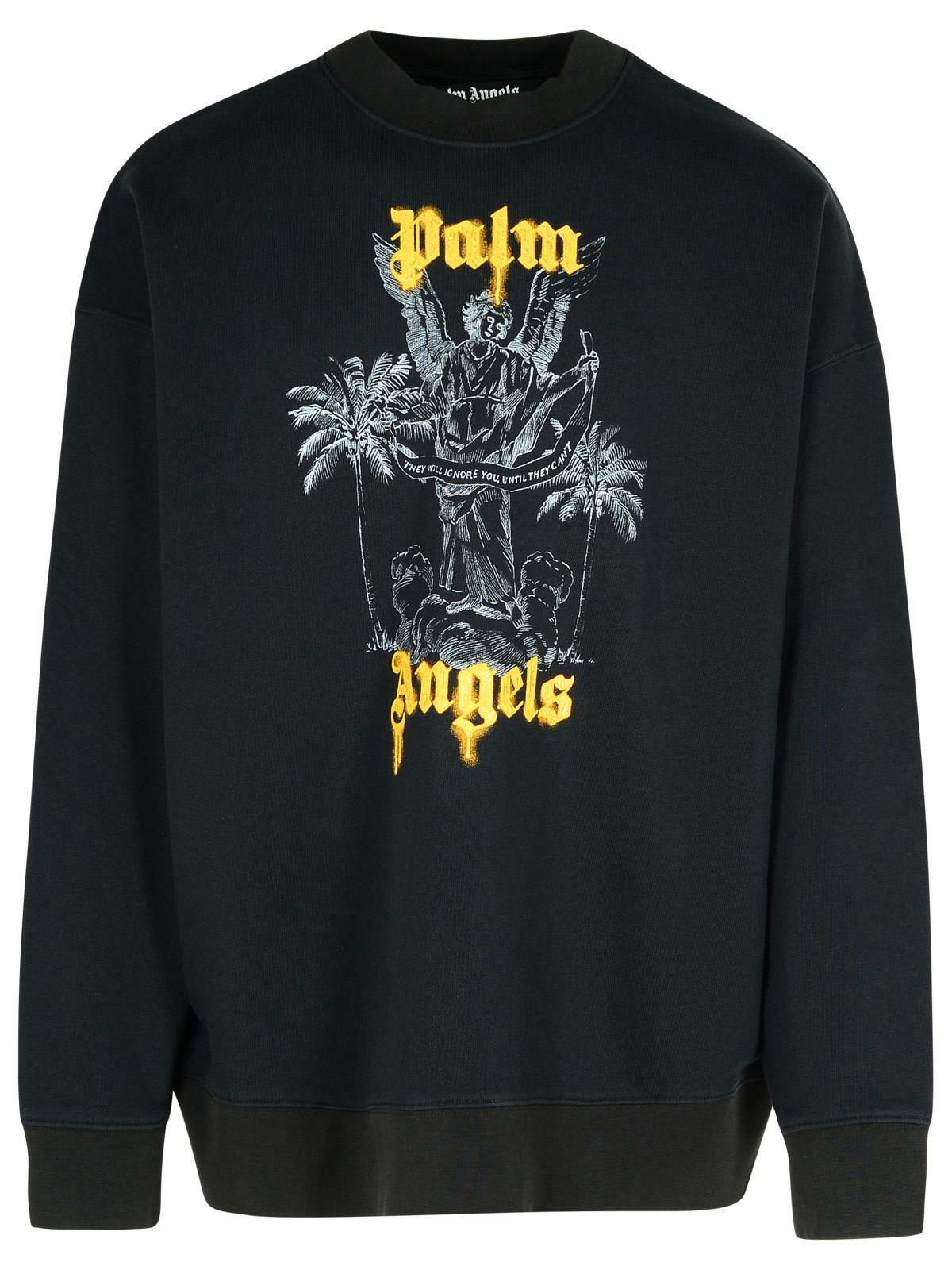 PALM ANGELS - Palm Sunrise Cotton Crewneck Sweatshirt Palm PALM ANGELS - Palm Sunrise Cotton Crewneck Sweatshirt Palm