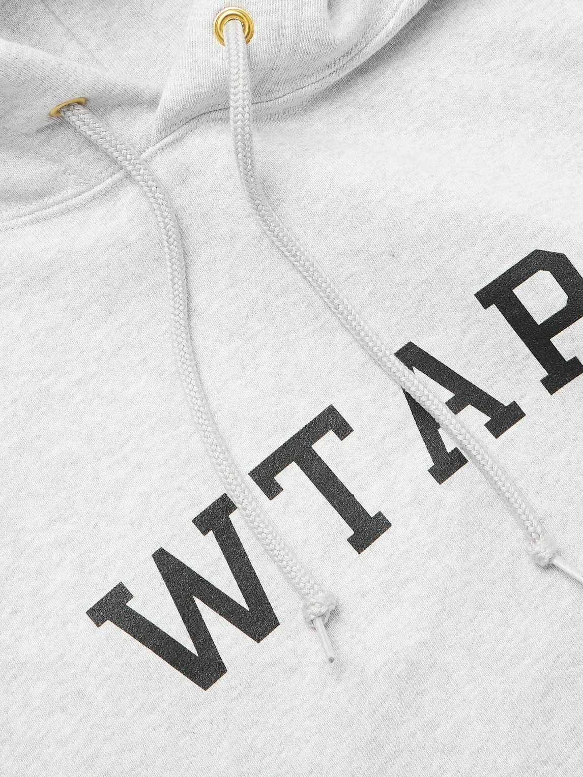 WTAPS - Academy Logo-Print Appliquéd Cotton-Jersey Hoodie - Gray WTAPS