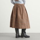 Damson Madder Women's Anika Eyelet Skirt in Tan