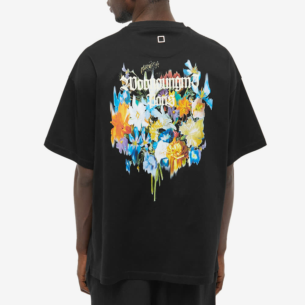 Wooyoungmi Men's Back Bouquet Logo T-Shirt in Black Wooyoungmi