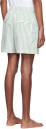 Tekla Off-White Organic Cotton Pyjama Shorts