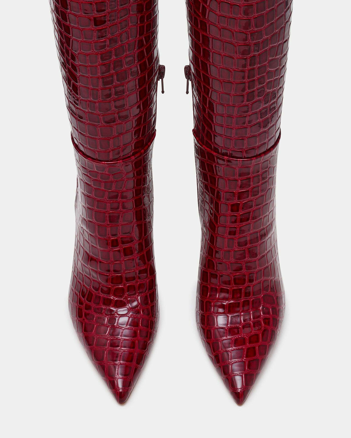 Steve Madden Nitro Boots in Red Crocodile