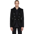 Balmain Black Six-Button Blazer