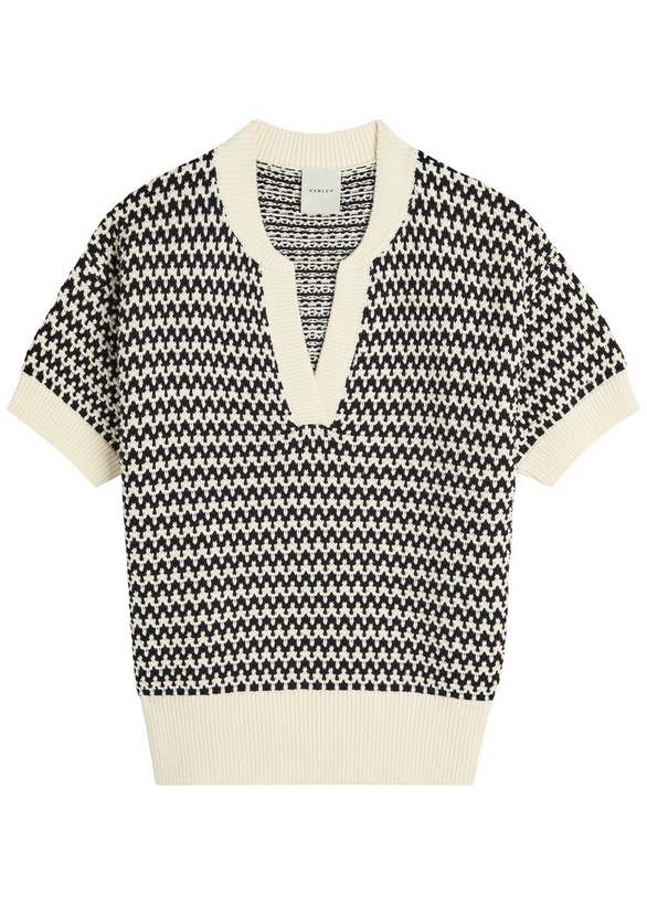 Photo: Varley Dora Patterned Knit top Cream