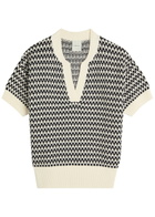 Varley Dora Patterned Knit top Cream