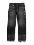John Elliott - Wyatt Straight-Leg Distressed Paint-Splattered Jeans - Black