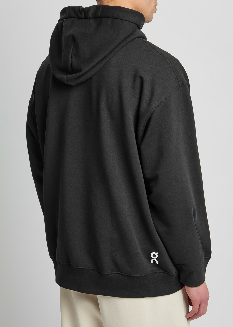ON Club Logo Cotton-blend Hooded Sweatshirt Black