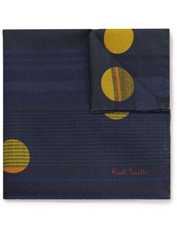 Photo: PAUL SMITH - Printed Wool and Silk-Blend Pocket Square