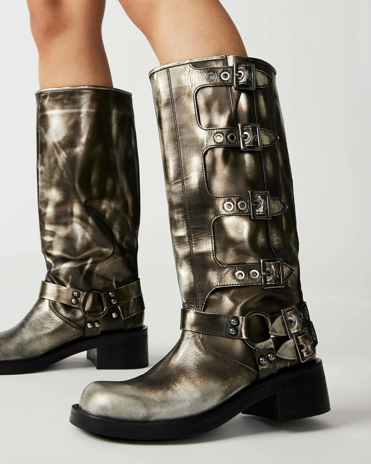 Steve Madden Rockyy Boots in Silver