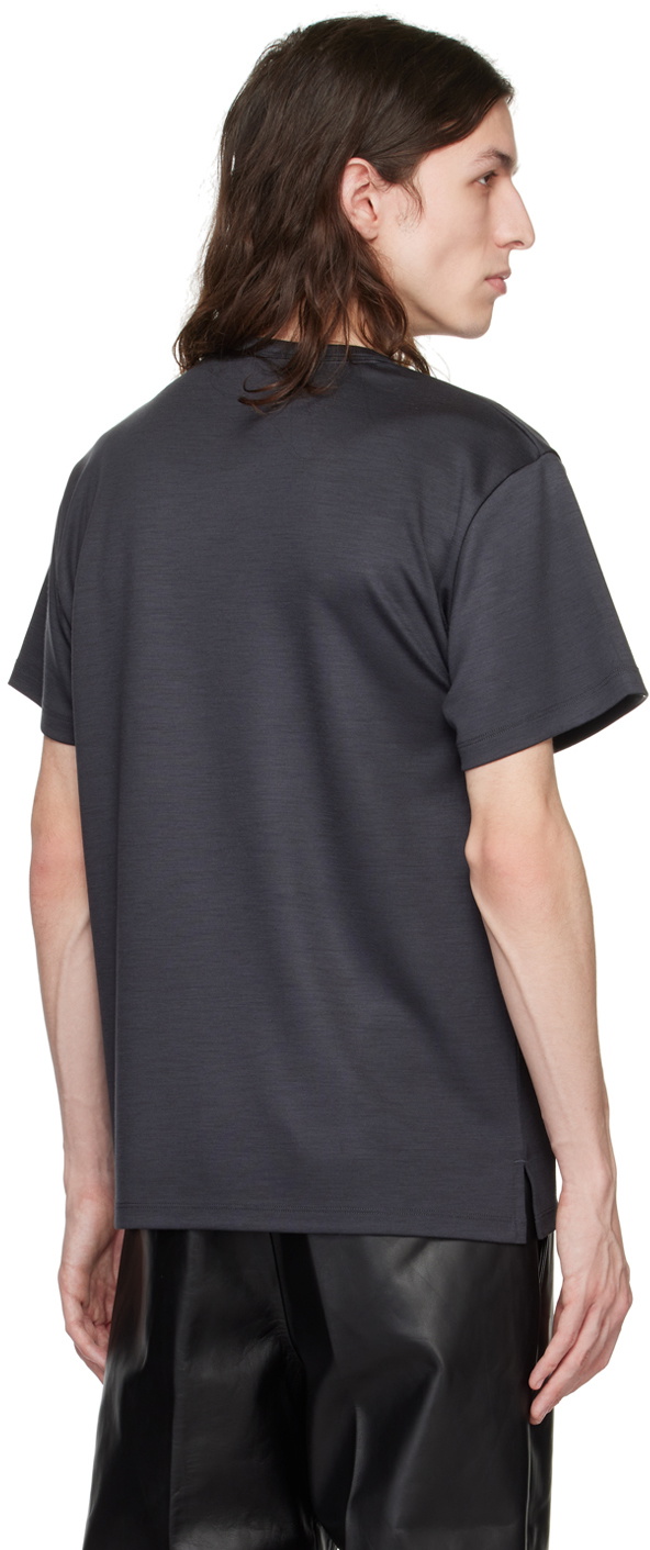 LGN Louis Gabriel Nouchi Gray Asymmetrical Opening T-Shirt