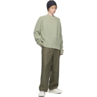 Jil Sander Green Wool Drawstring Trousers