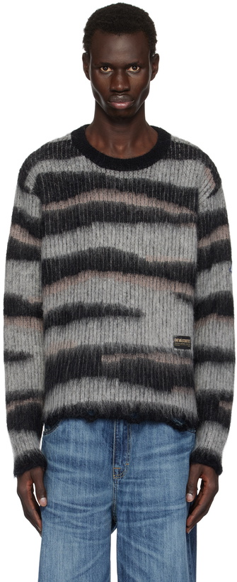 Photo: DEVÁ STATES Gray Mohair Crewneck Savanna Sweater