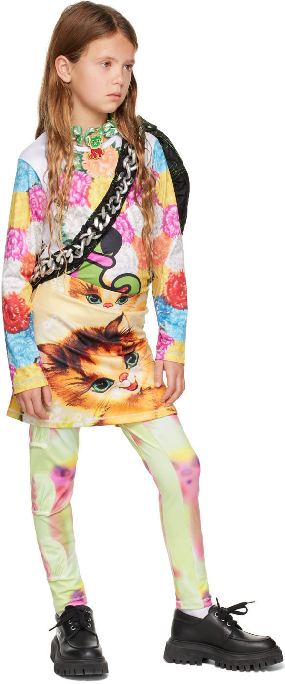 Chopova Lowena SSENSE Exclusive Kids Green Spray Paint Alien Tennis Ball Leggings