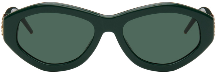 Photo: Casablanca Green Monogram Plaque Sunglasses