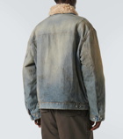 Acne Studios Faux fur-trimmed denim jacket