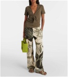 Loewe Paula's Ibiza cotton and silk wide-leg pants