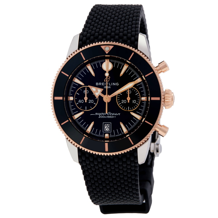 Photo: Breitling Superocean Heritage Chronograph Automatic Chronometer Black Dial Mens Watch UB0156H11B1S1