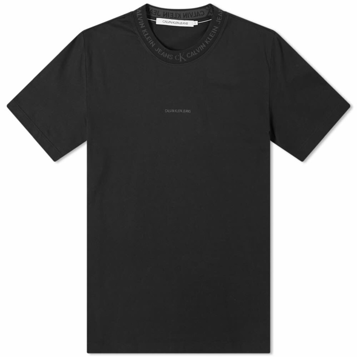 Photo: Calvin Klein Men's Logo Jacquard T-Shirt in CK Black
