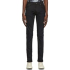 Nudie Jeans Black Coated Thin Finn Work Jeans