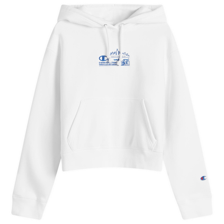 Photo: Champion Women's x Guizio Hooded Sweatshirt in White