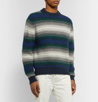 Mr P. - Striped Knitted Sweater - Green