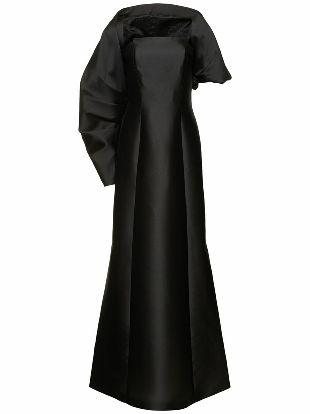 Photo: ALBERTA FERRETTI Square Neck Satin Long Dress