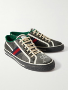 GUCCI - Off the Grid Webbing-Trimmed Monogrammed ECONYL Canvas Sneakers - Gray