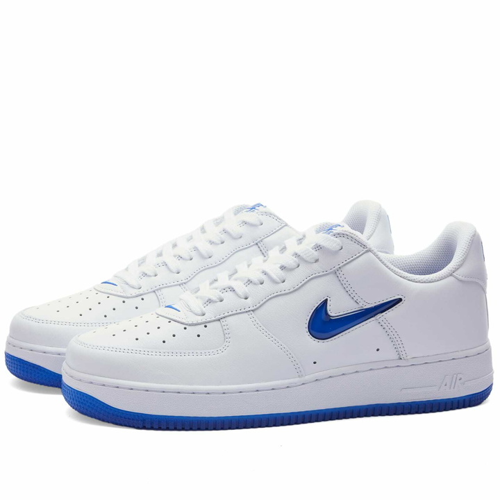 Photo: Nike Men's Air Force 1 Low Retro Sneakers in White/Hyper Royal