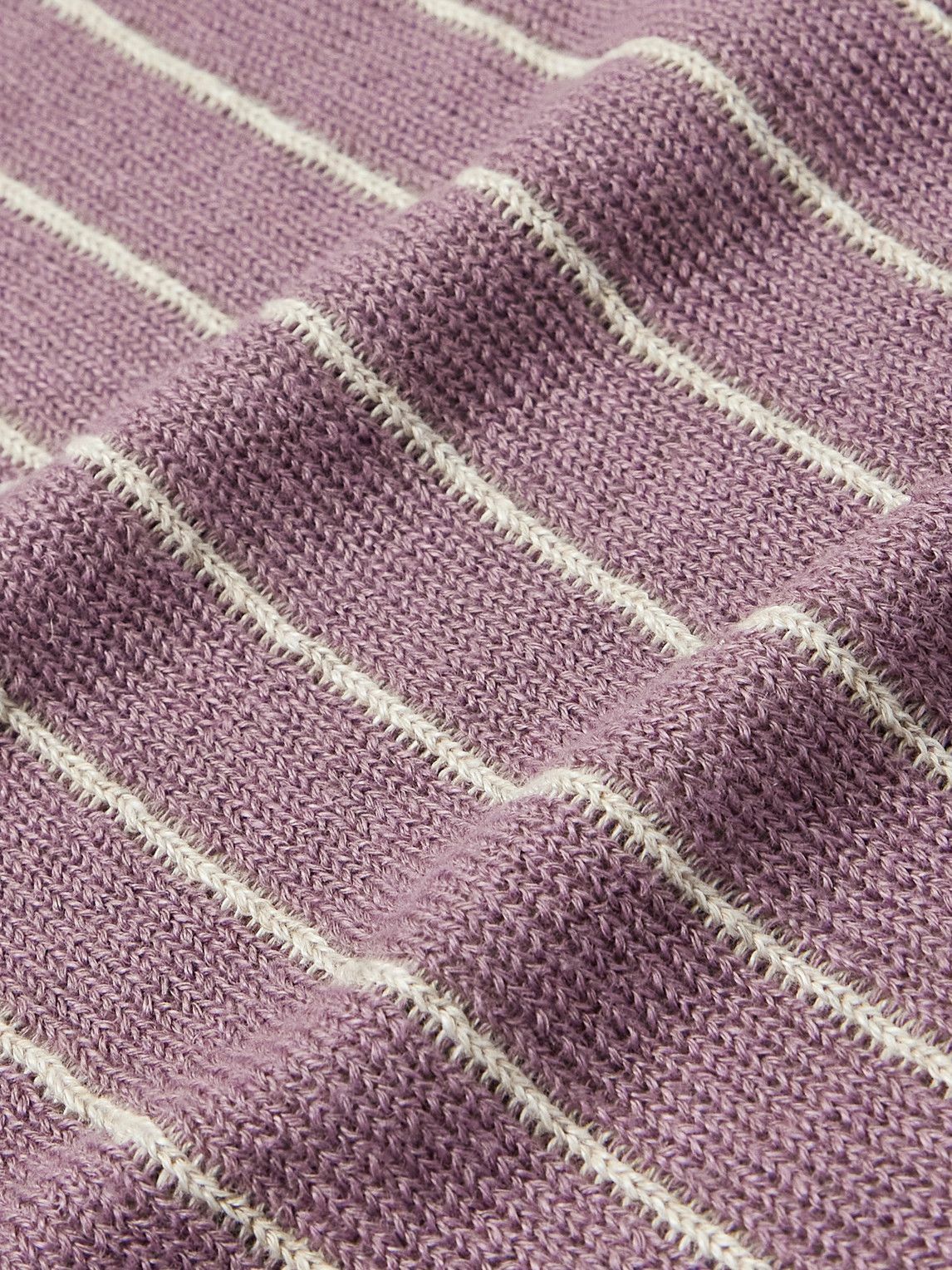 A Kind Of Guise - Mahua Striped Linen and Cotton-Blend Polo Shirt - Purple