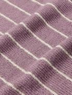 A Kind Of Guise - Mahua Striped Linen and Cotton-Blend Polo Shirt - Purple