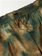 John Elliott - Straight-Leg Tie-Dyed Tapered Cotton Drawstring Trousers - Green