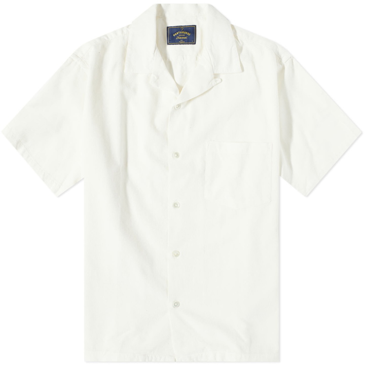 Photo: Portuguese Flannel Men's Cord Camp Corduroy Vacation Shirt in Off-White