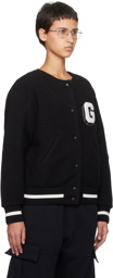 Givenchy Black 'G' Patch Bomber Jacket