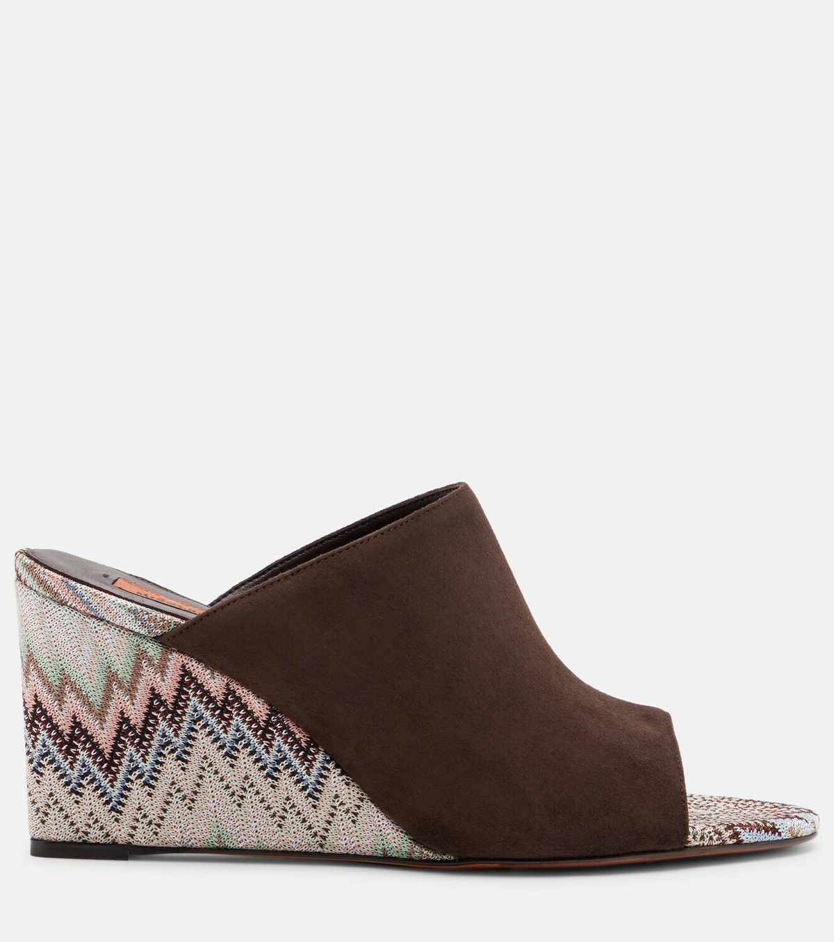 Missoni Mabel Zigzag suede wedge mules