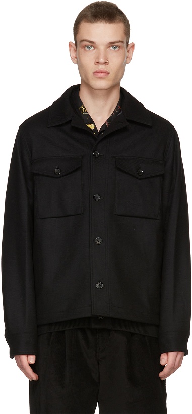 Photo: PS by Paul Smith Black Wool Overshirt