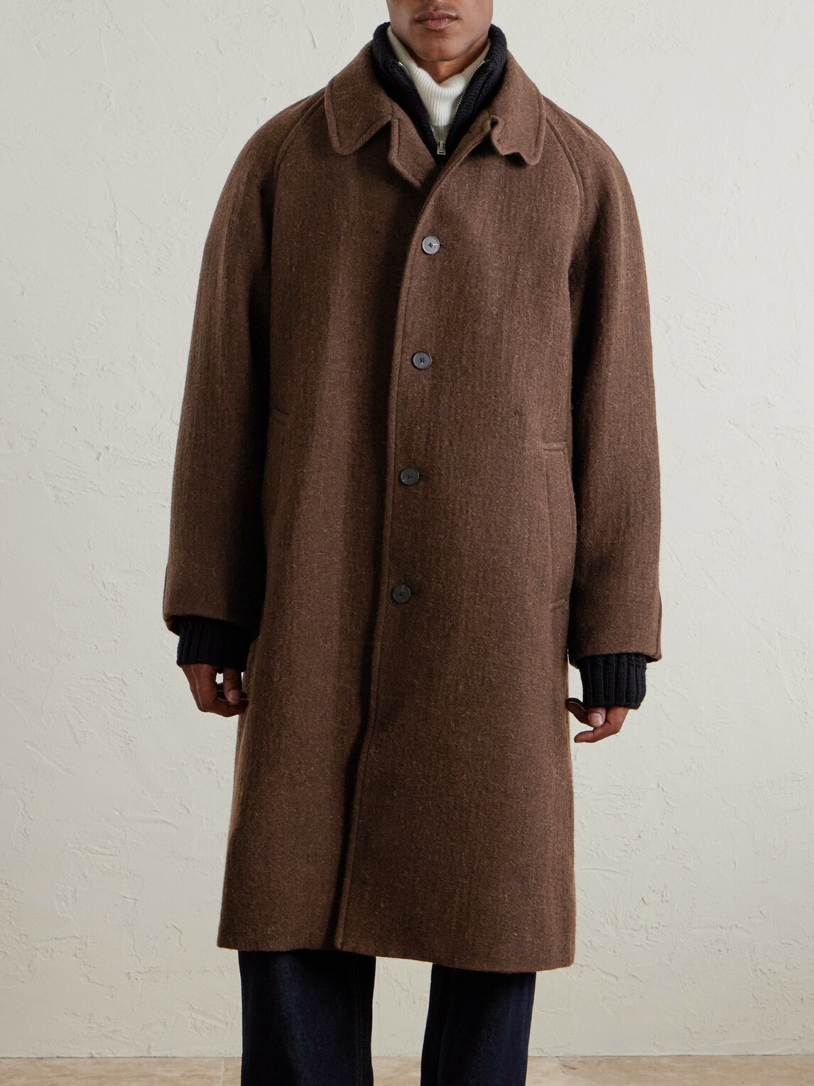 Kaptain Sunshine - Umbrella Wool-Blend Car Coat - Brown