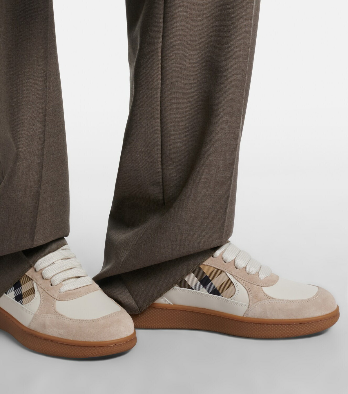 Burberry Terrace leather and suede sneakers