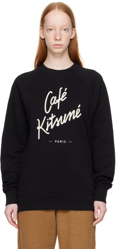 Photo: Maison Kitsuné Black 'Cafe Kitsune' Sweatshirt