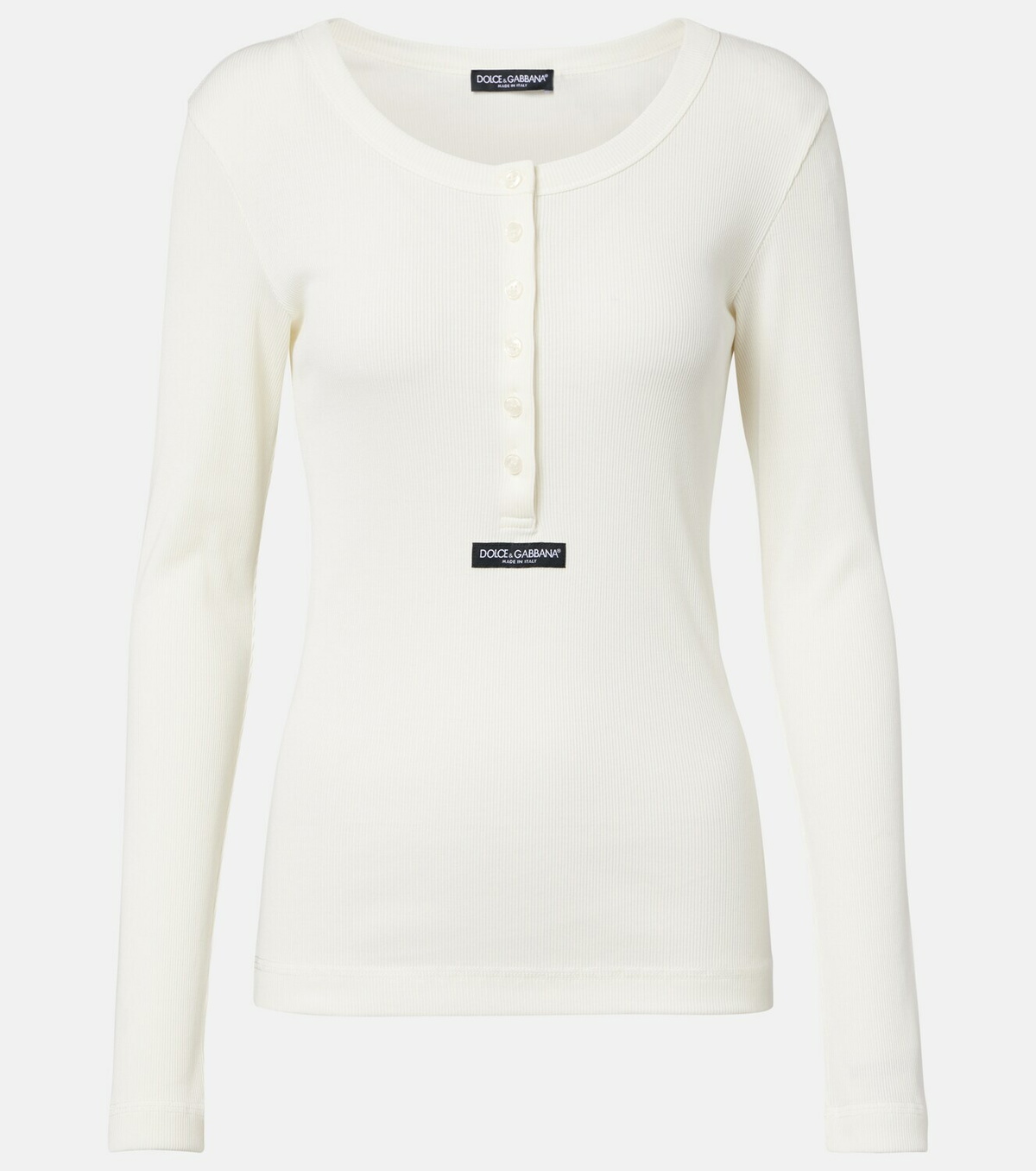 Dolce&Gabbana Ribbed cotton Henley shirt
