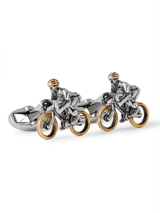 Photo: PAUL SMITH - Cycling Silver-Tone, Gold-Tone and Enamel Cufflinks