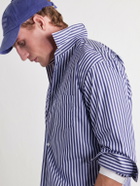 Acne Studios - Logo-Printed Distressed Cotton-Twill Baseball Cap - Blue