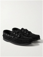 YUKETEN - Suede Boat Shoes - Black